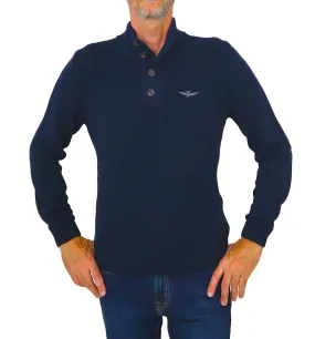 AERONAUTICA MILITARE maglione uomo cotone 232MA1452L409 08358 BLU inverno 2023