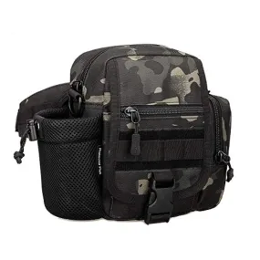 BAIGIO Marsupio con Porta Borraccia Marsupio Uomo Sportivo Militare per Trekking Ciclismo Escursionismo Campeggio Viaggio (Camo 