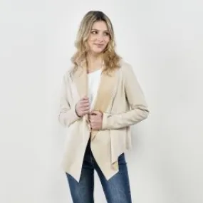 Blazer beige senza bottoni