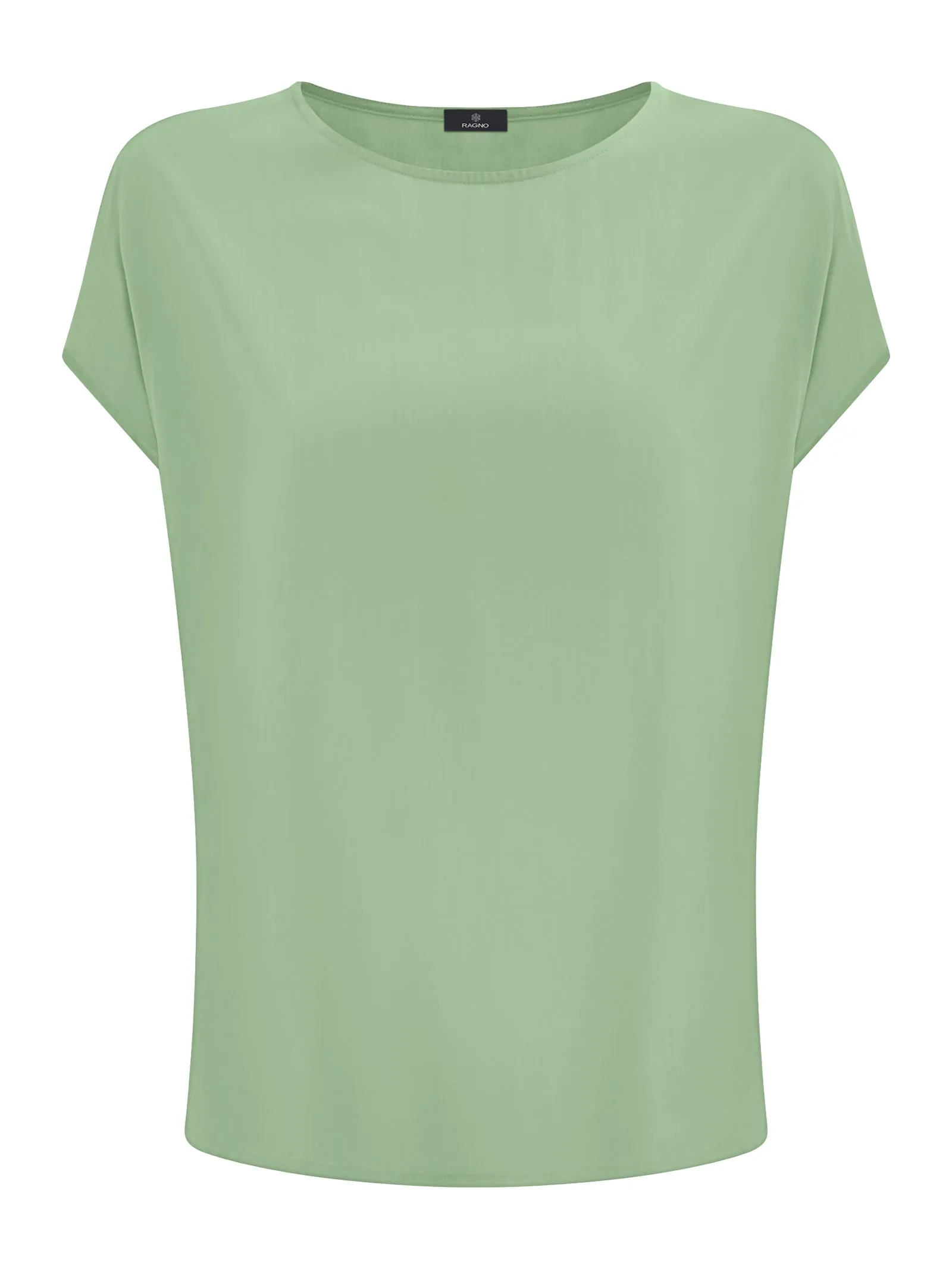 Blusa con Manica Kimono in Ecoseta - Quiet Green