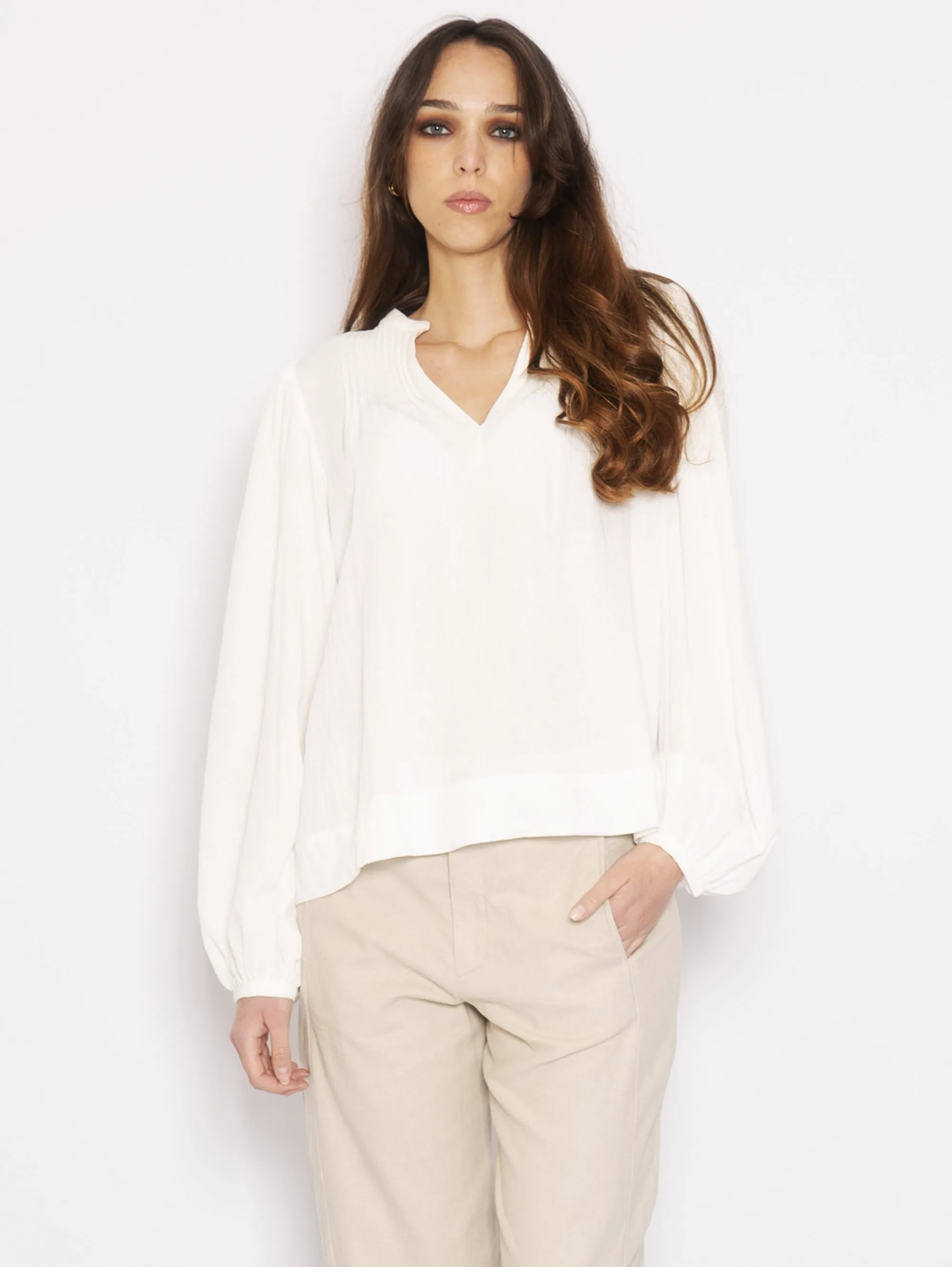 Blusa con Pieghe Ivory