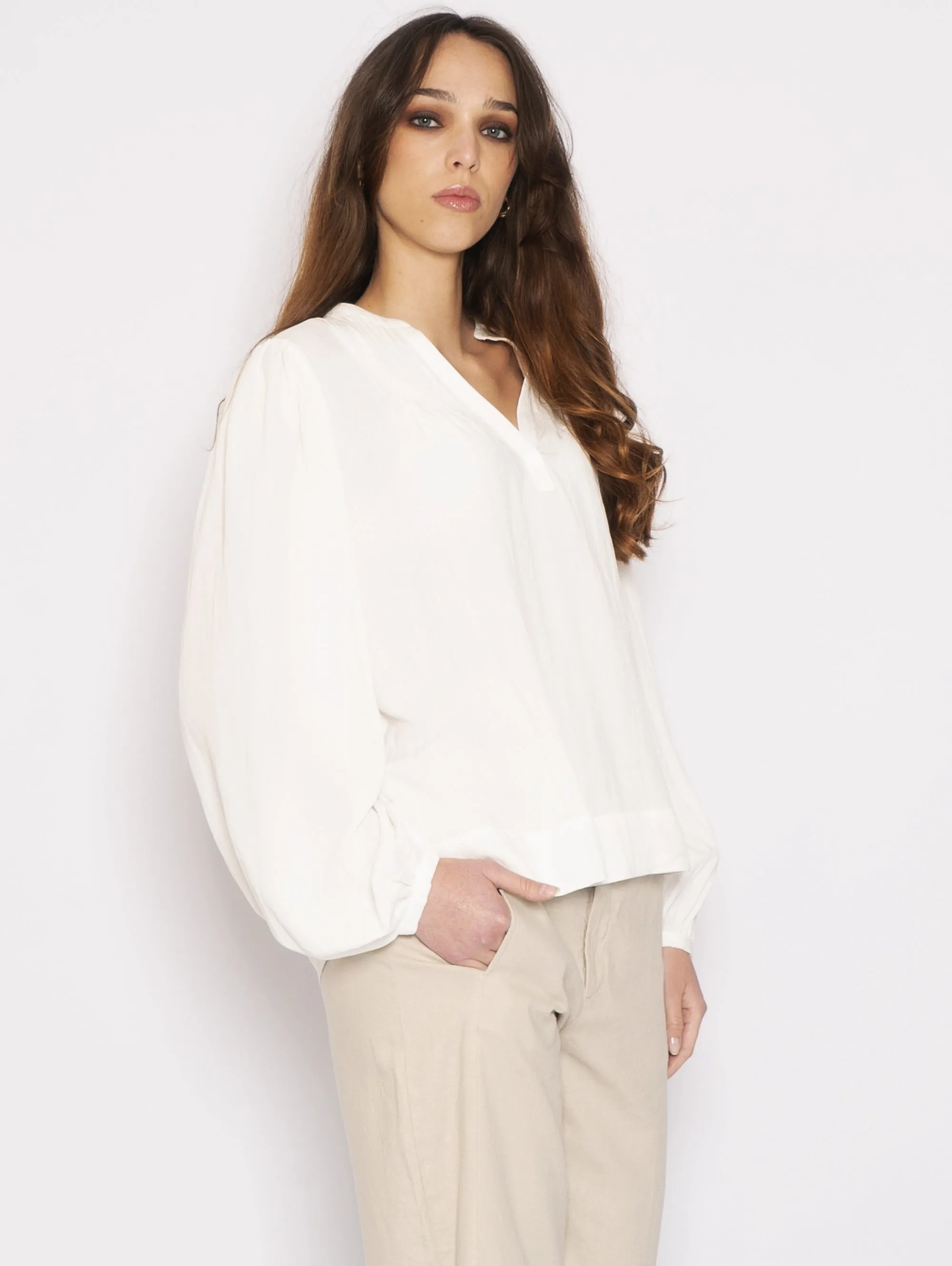 Blusa con Pieghe Ivory