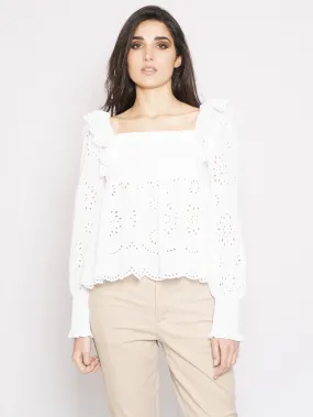 Blusa con Ricami Sangallo Bianco