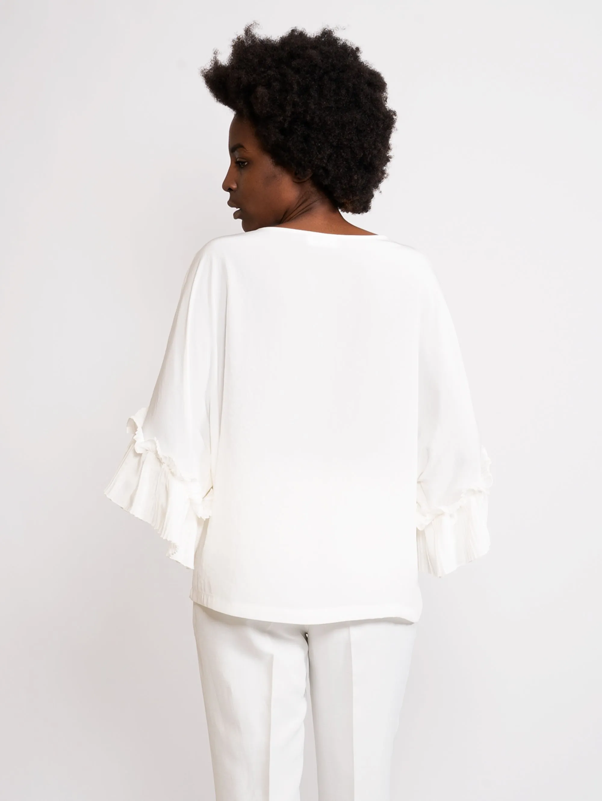 Blusa con Ruches Panna