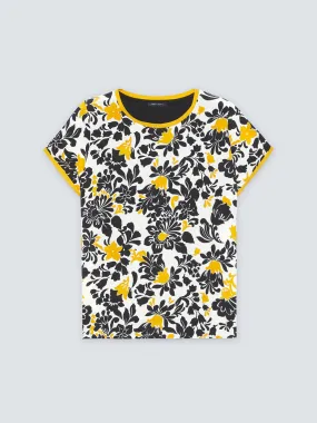 Blusa con stampa a fiori