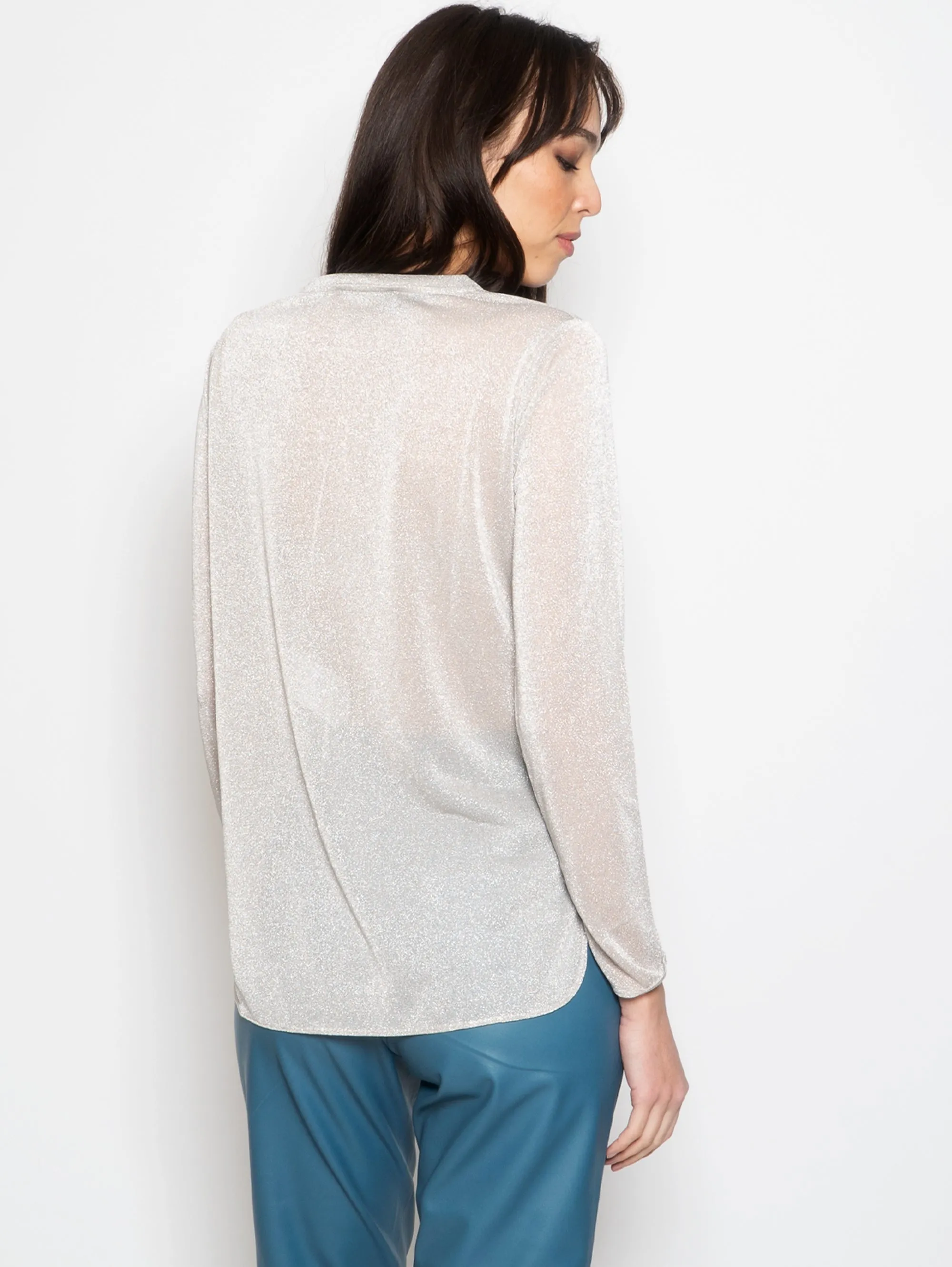 Blusa in Lurex Avorio