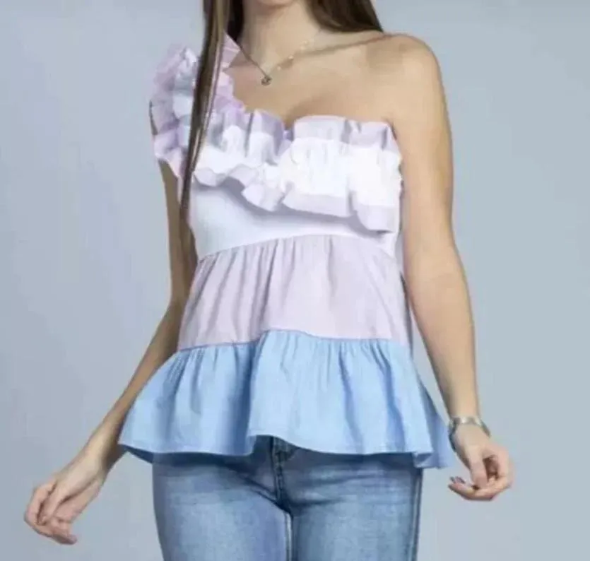 Blusa Mono Spalla Volant