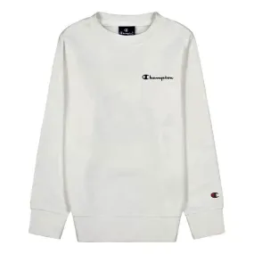 Champion Legacy American Classics Boys' Crewneck Sweatshirt-Ultra Light Powerblend Logo Small 306291 WW001 WHT white 