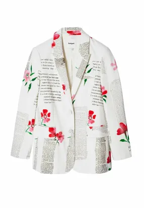 FLORAL TEXT   - Blazer