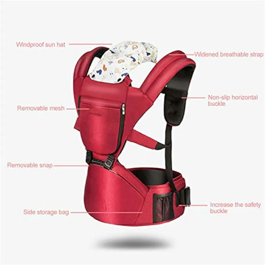 HWZZ Marsupio Ergonomico Marsupio Portatile Multifunzionale Traspirante Quattro Stagioni Universale Sgabello per Bambini per I G