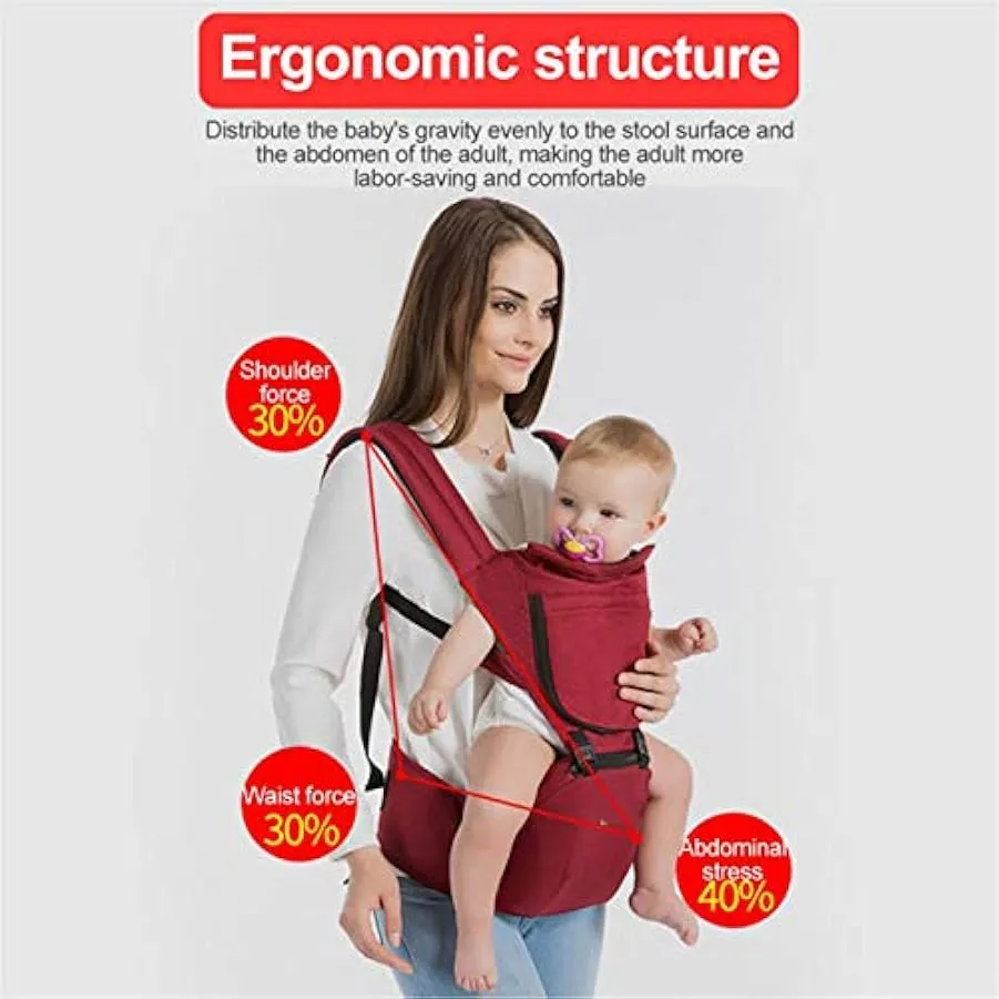 HWZZ Marsupio Ergonomico Marsupio Portatile Multifunzionale Traspirante Quattro Stagioni Universale Sgabello per Bambini per I G