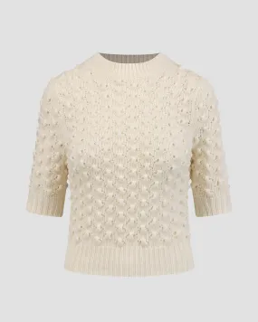 Maglione bianco in cashmere da donna Kujten Akinobu F4334-2227