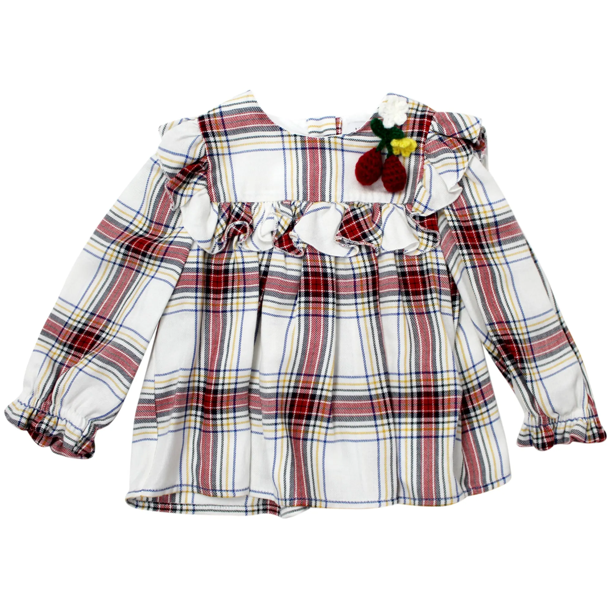 Monnalisa blusa baby girl tartan in viscosa