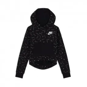 Nike Felpa Con Cappuccio Nero Ragazza