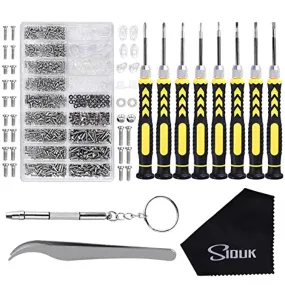 SIQUK Kit Riparazione Occhiali 8 in 1 Cacciavite Magnetico 6 Paia Cuscinetti Nasali per Occhiali Orologi